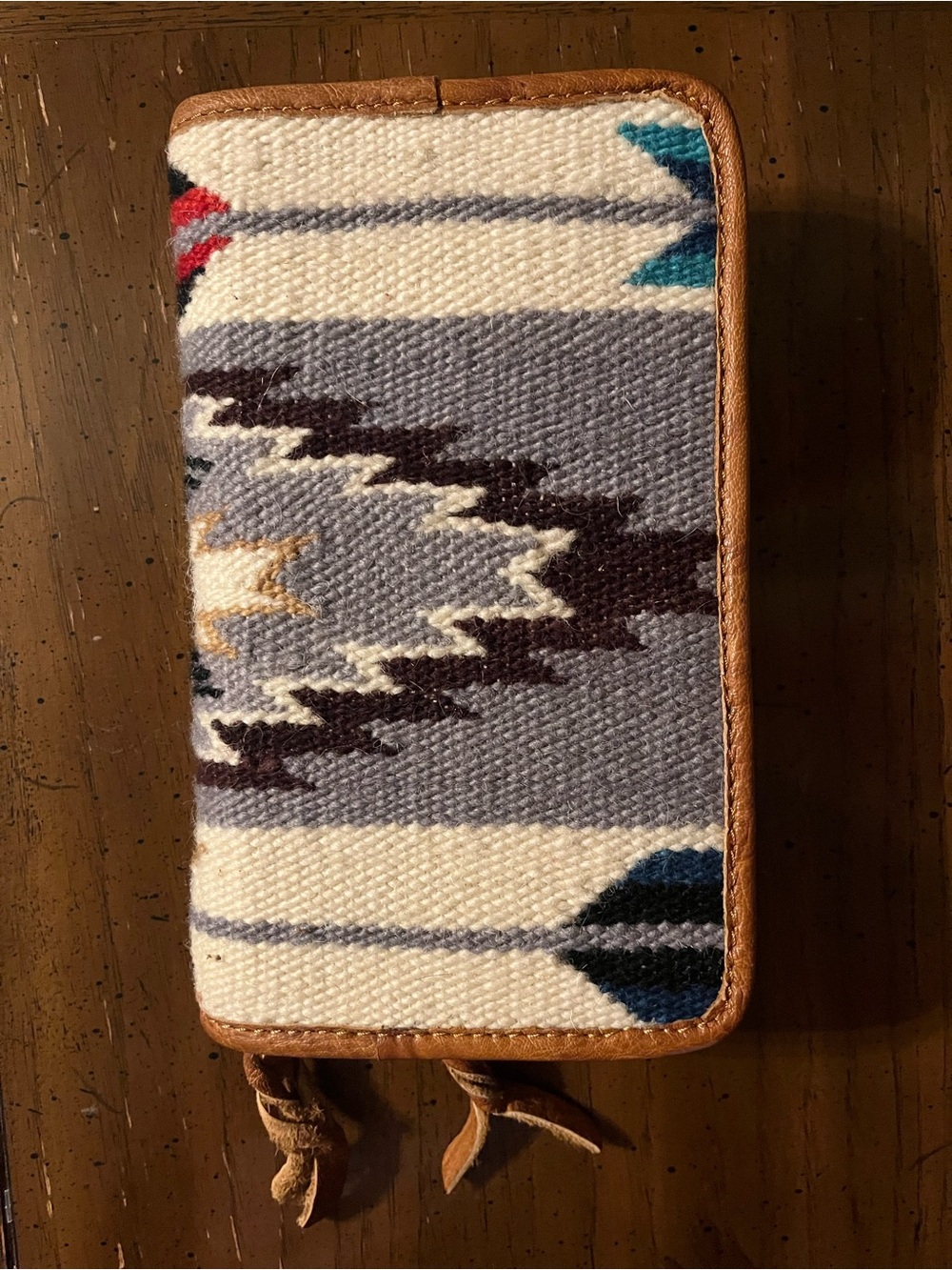 American Darling Southwestern Saddle Blanket Leather Zip Around Clutch Wallet
